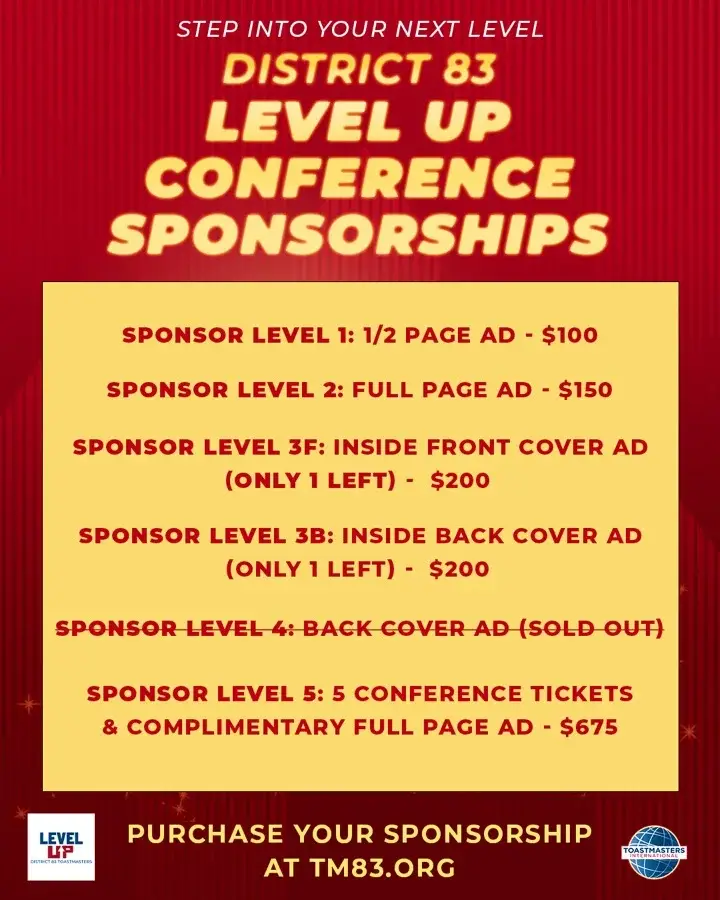 Level Up conference sponsorships graphic