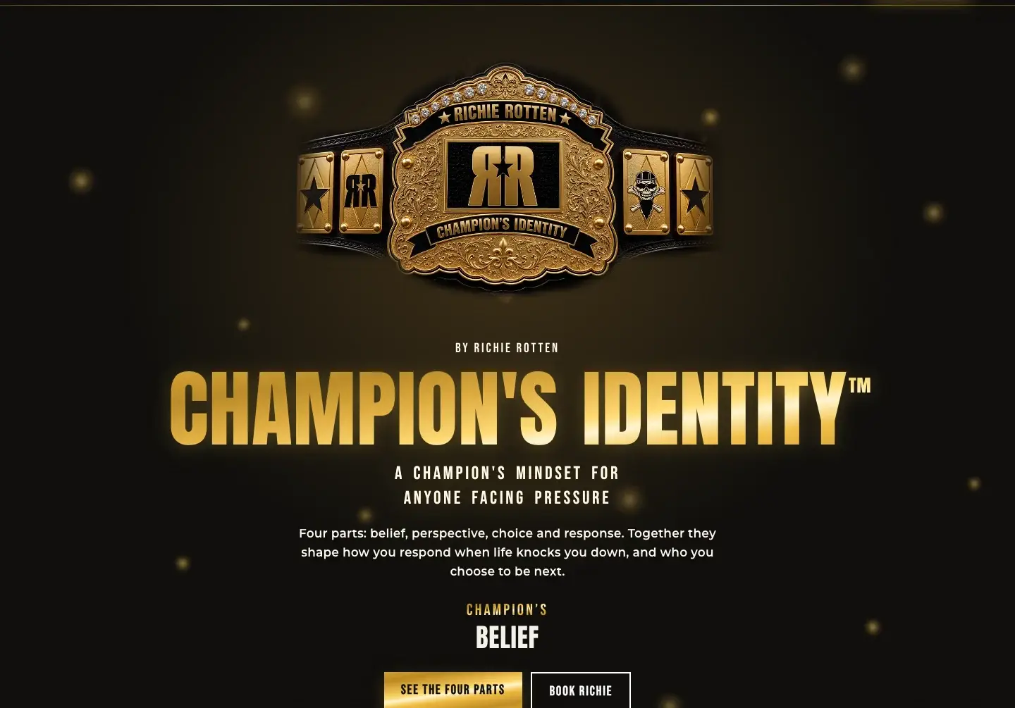 The Champion’s Identity championship belt on richierotten.com