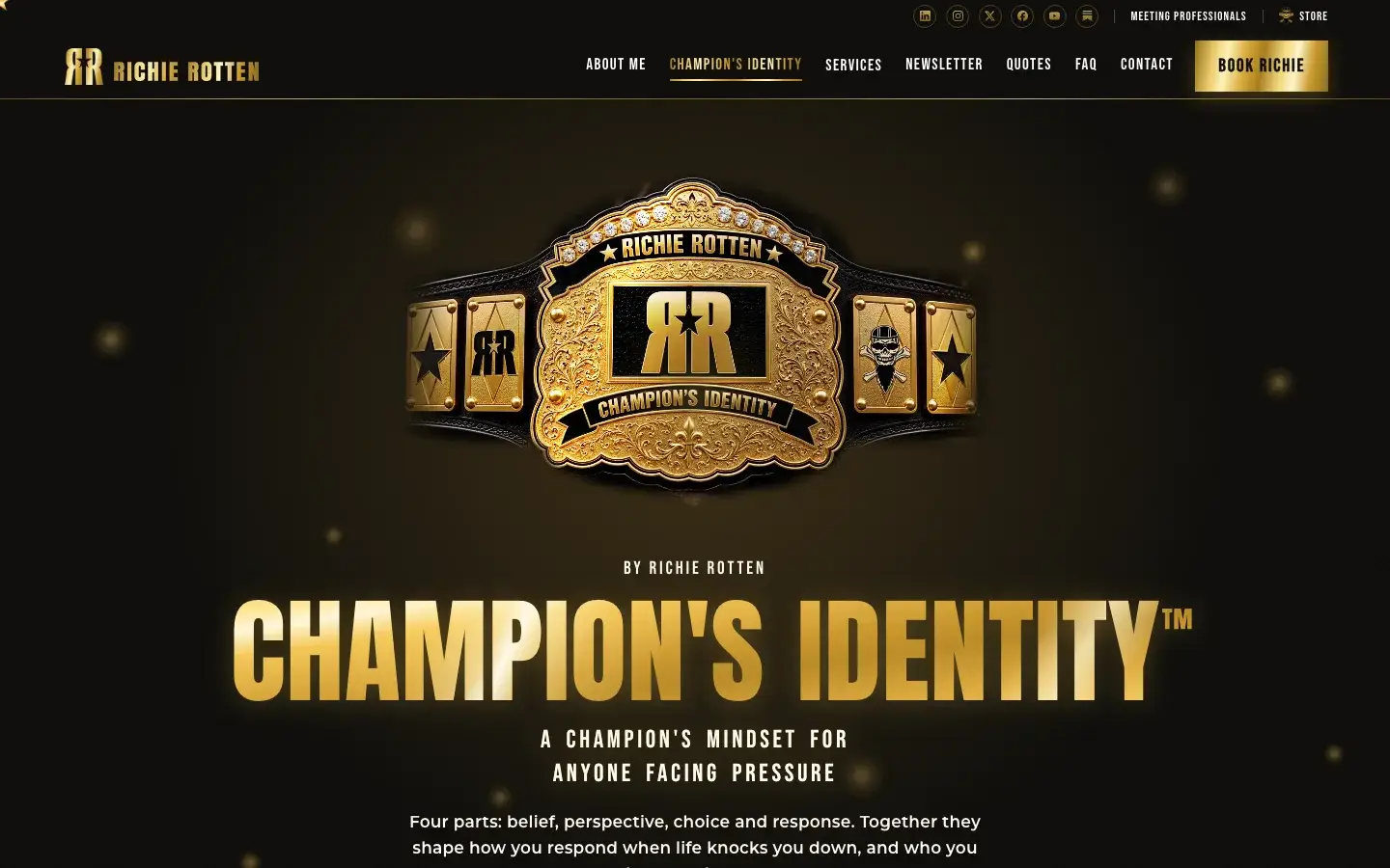 The Champion’s Identity page on richierotten.com