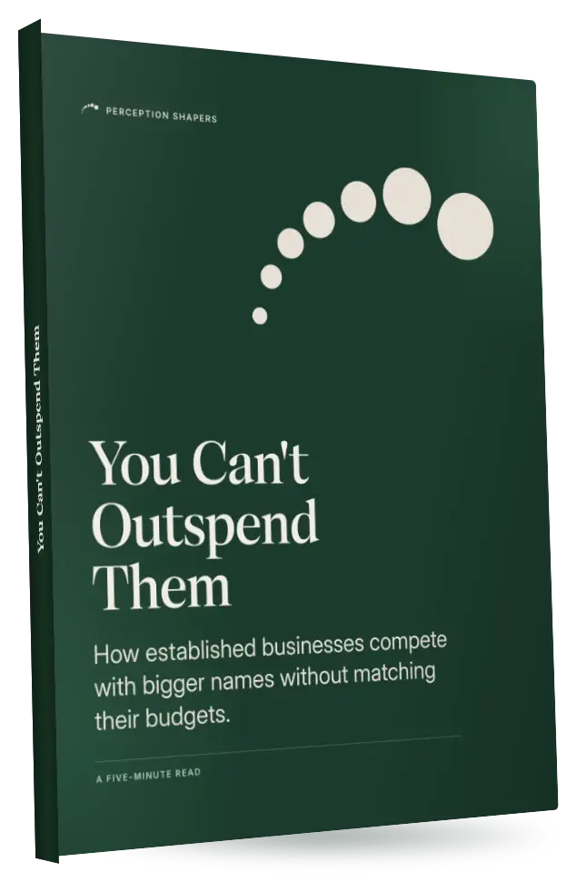 Cover of the free guide You Can't Outspend Them by Perception Shapers